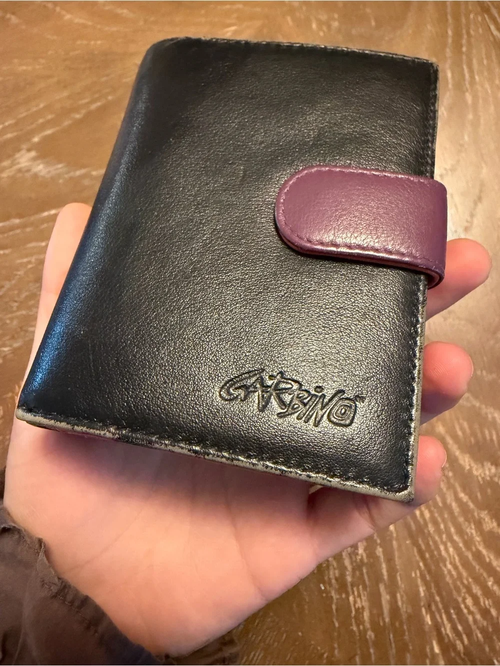 Colorblock Leather Card Wallet in Mustard, Red, Green, Blue & Purple